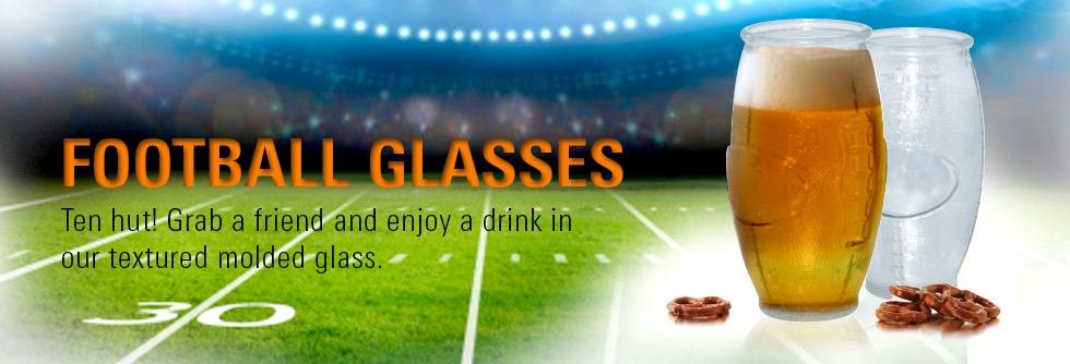 Football shaped glass